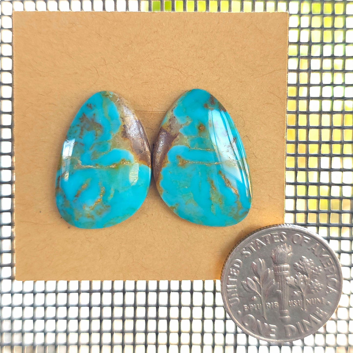 Stabilized Kingman Turquoise Freeform Pairs