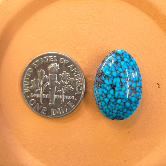 Natural Kingman Black Web Turquoise Pear-Shape