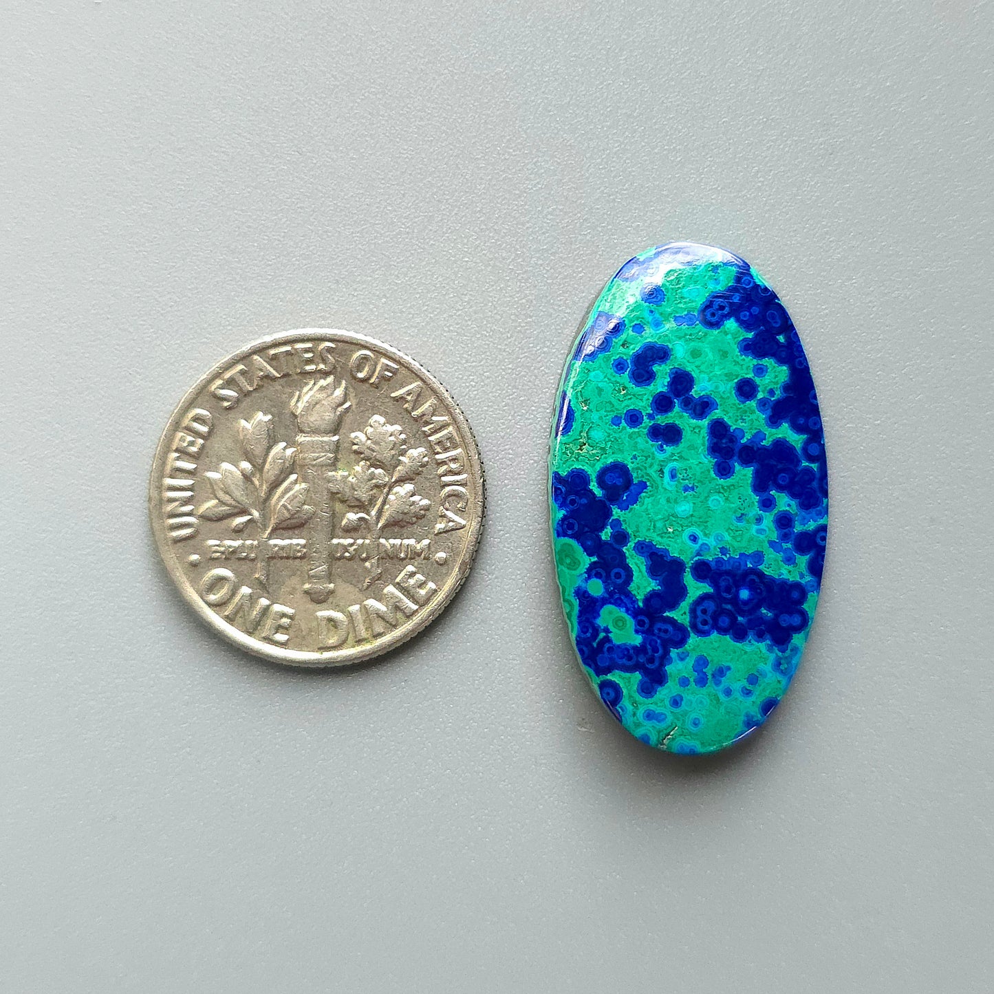 Stabilized Azurite Malachite Oval