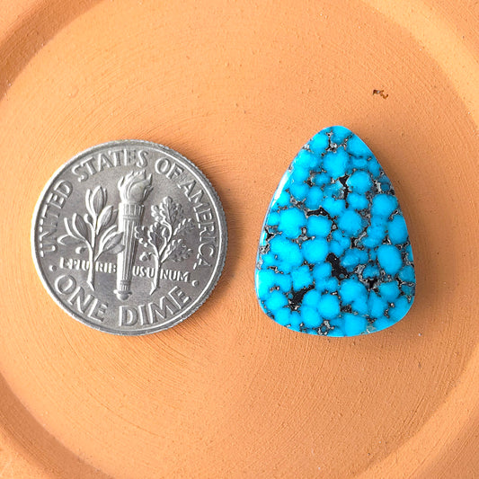 Natural Kingman Black Web Turquoise Freeform