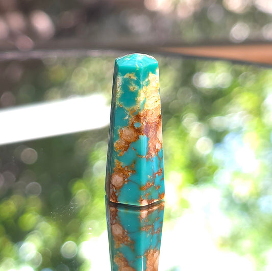 Stabilized Kingman Turquoise Faceted Point