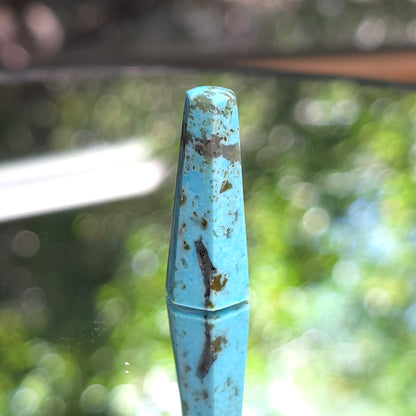 Stabilized Kingman Turquoise Faceted Point