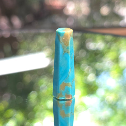 Stabilized Kingman Turquoise Faceted Point