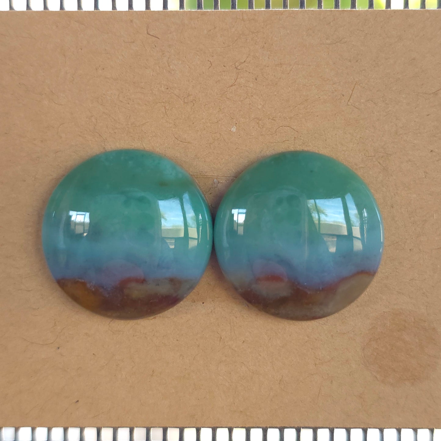 Natural Opalized Wood Round Pairs