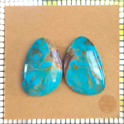 Stabilized Kingman Turquoise Freeform Pairs