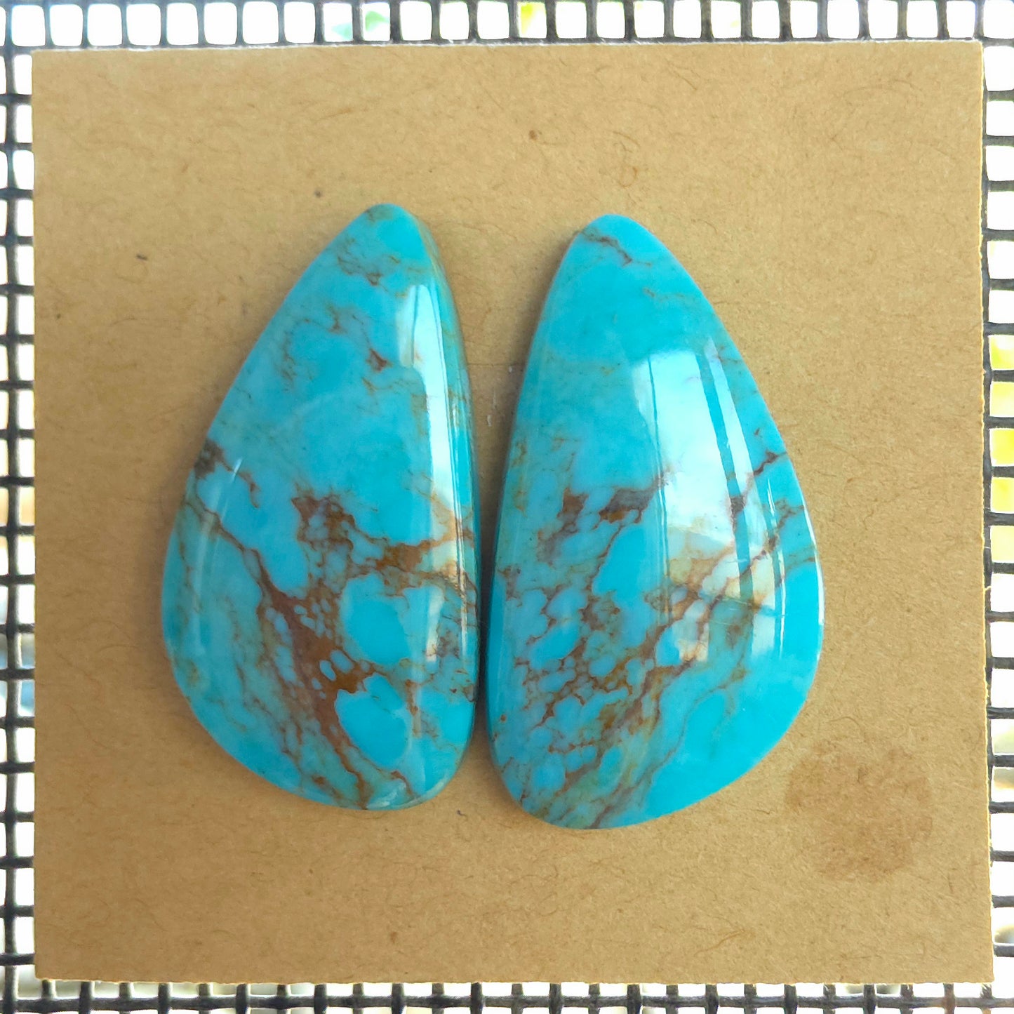 Stabilized Kingman Turquoise Freeform Pairs