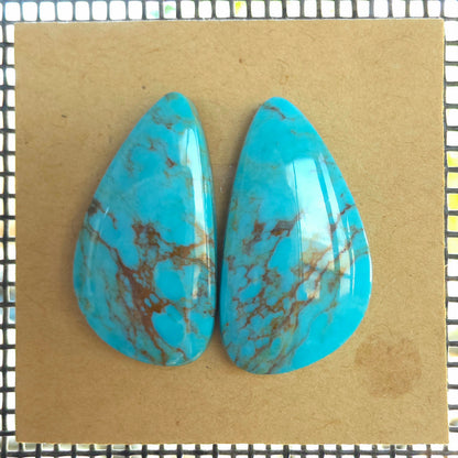 Stabilized Kingman Turquoise Freeform Pairs