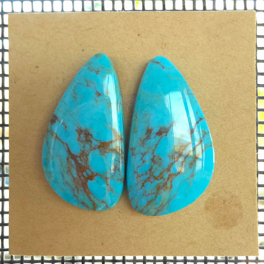 Stabilized Kingman Turquoise Freeform Pairs
