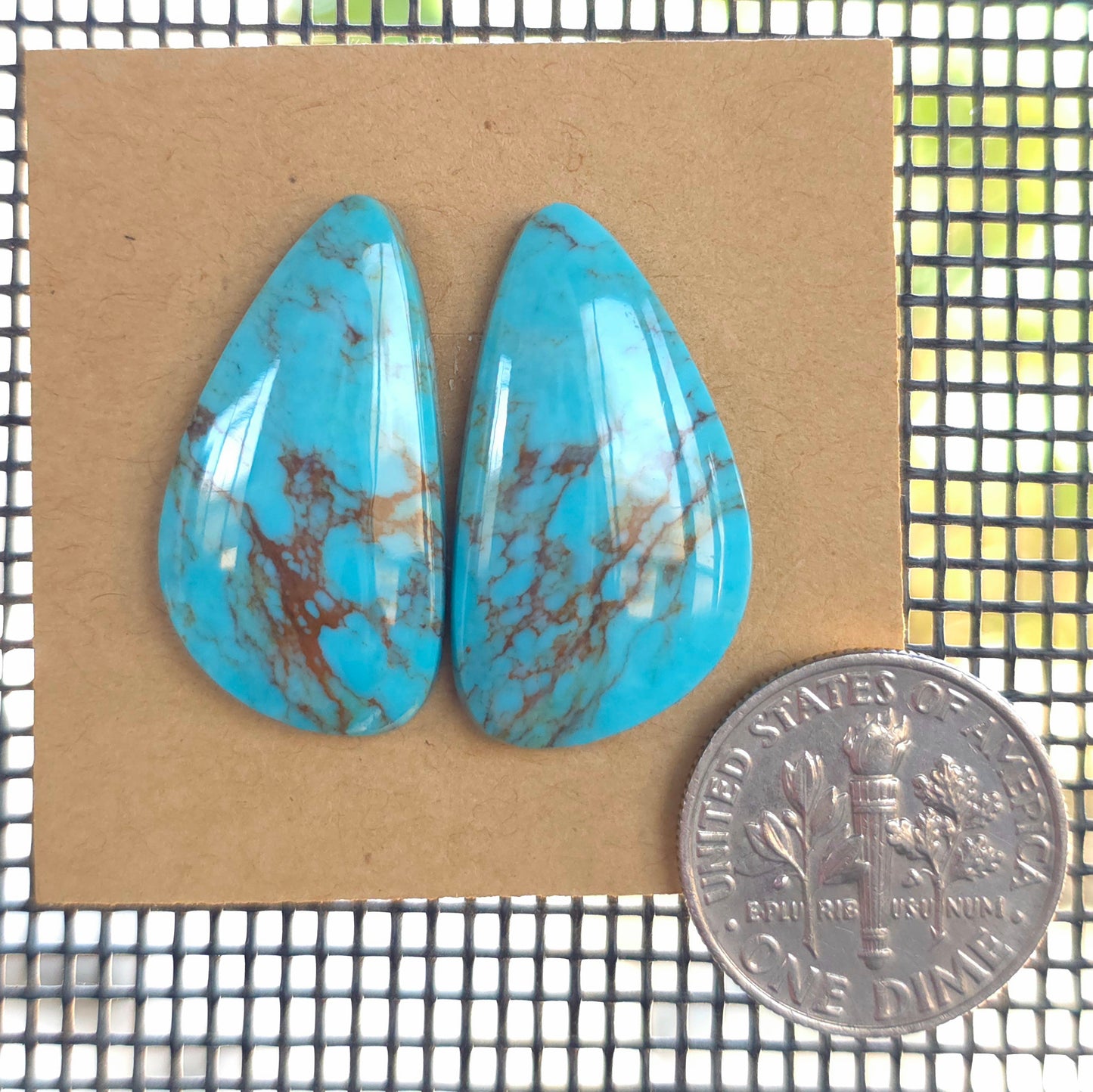 Stabilized Kingman Turquoise Freeform Pairs