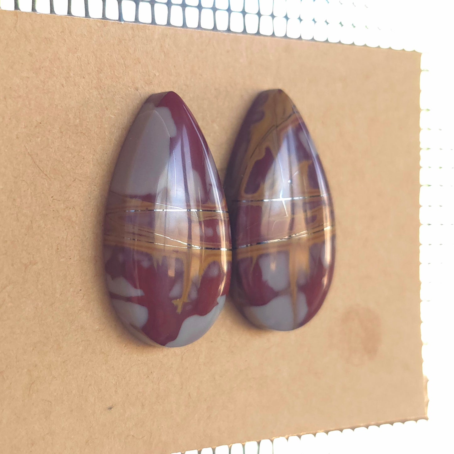 Natural Noreena Jasper Pear-Shaped Pairs