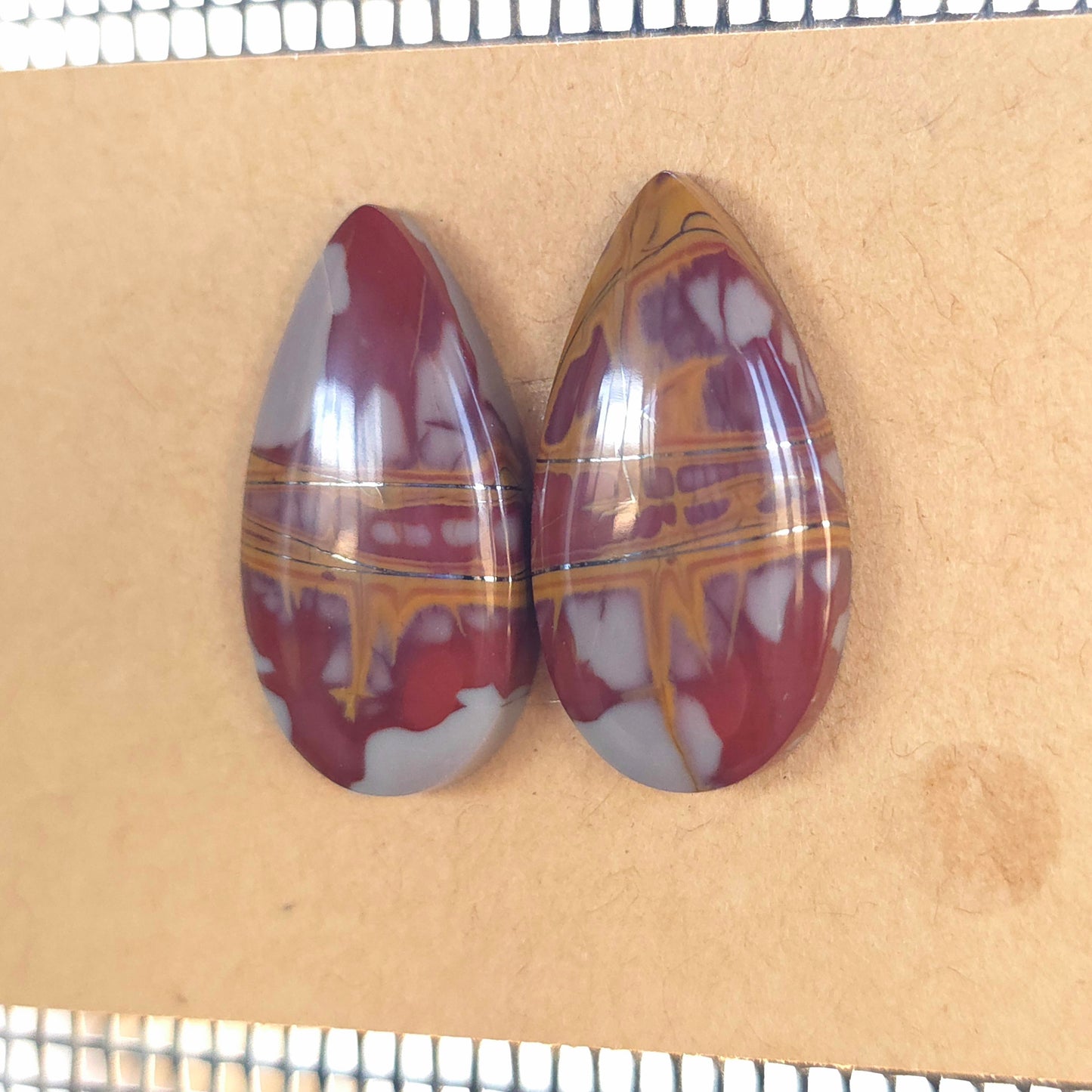 Natural Noreena Jasper Pear-Shaped Pairs