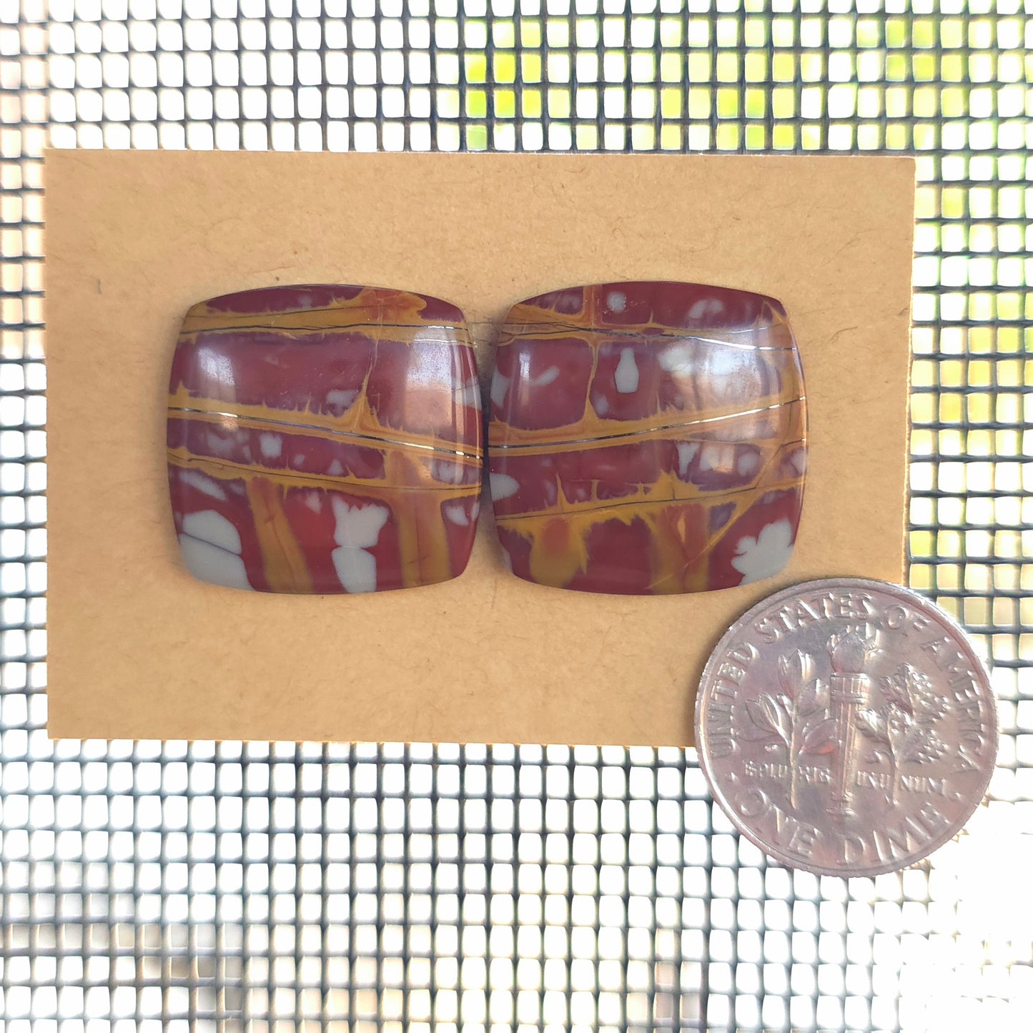 Natural Noreena Jasper Square Pairs