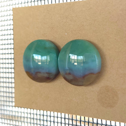 Natural Opalized Wood Round Pairs