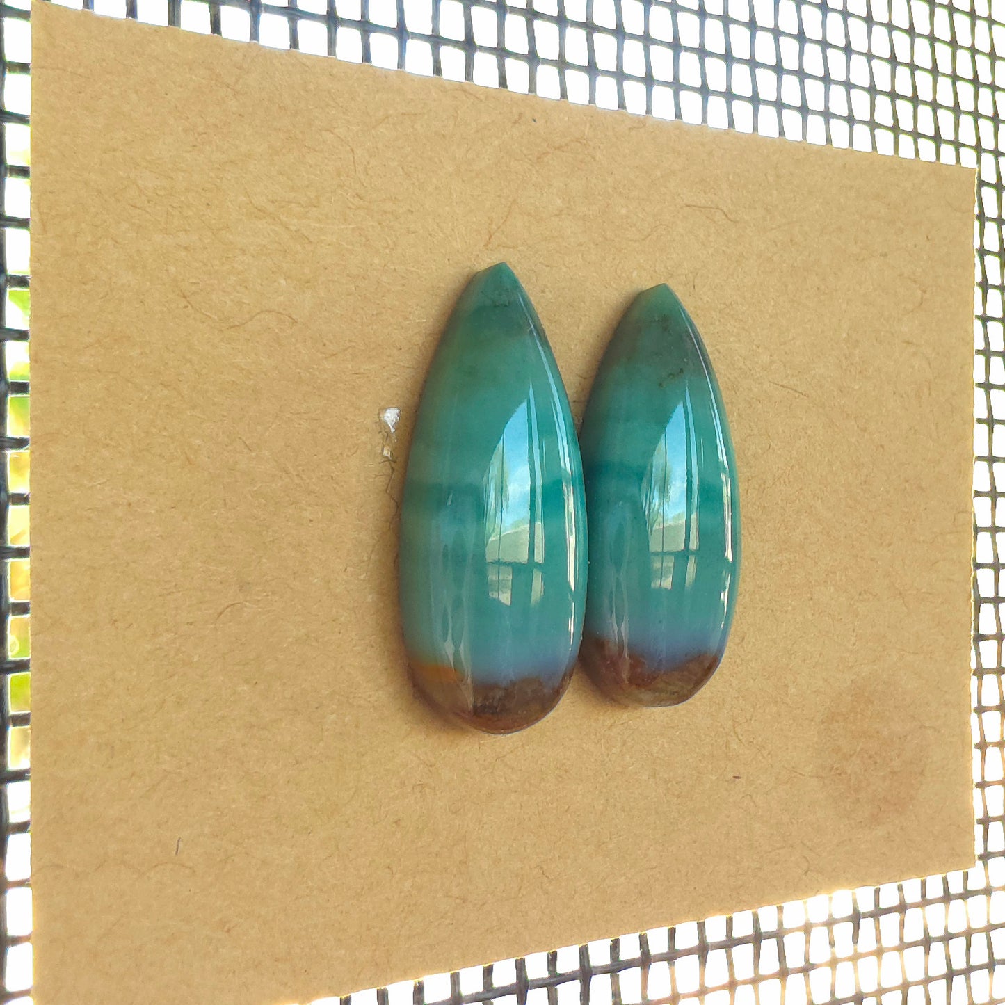 Natural Opalized Wood Pear-Shaped Pairs
