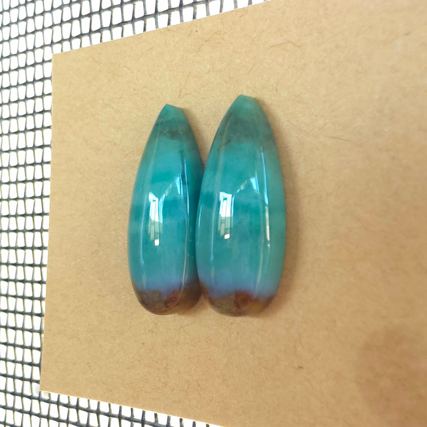 Natural Opalized Wood Pear-Shaped Pairs