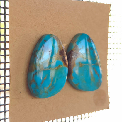 Stabilized Kingman Turquoise Freeform Pairs