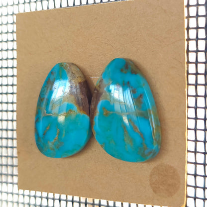 Stabilized Kingman Turquoise Freeform Pairs