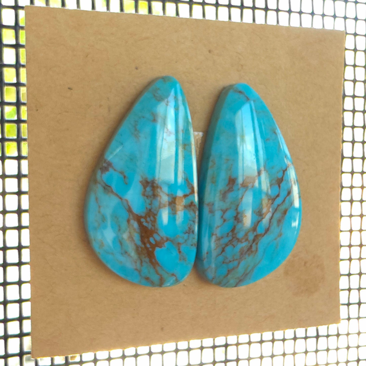 Stabilized Kingman Turquoise Freeform Pairs