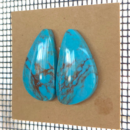 Stabilized Kingman Turquoise Freeform Pairs