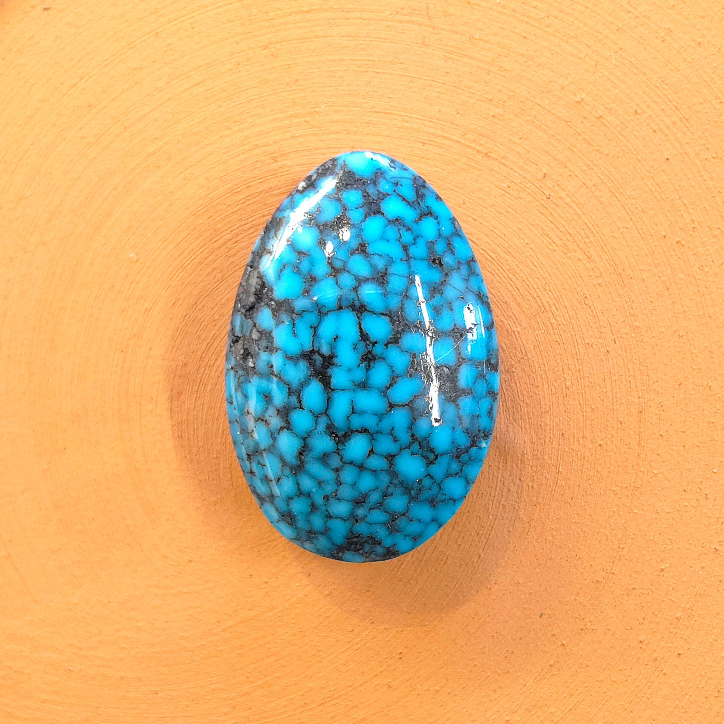 Natural Kingman Black Web Turquoise Pear-Shape