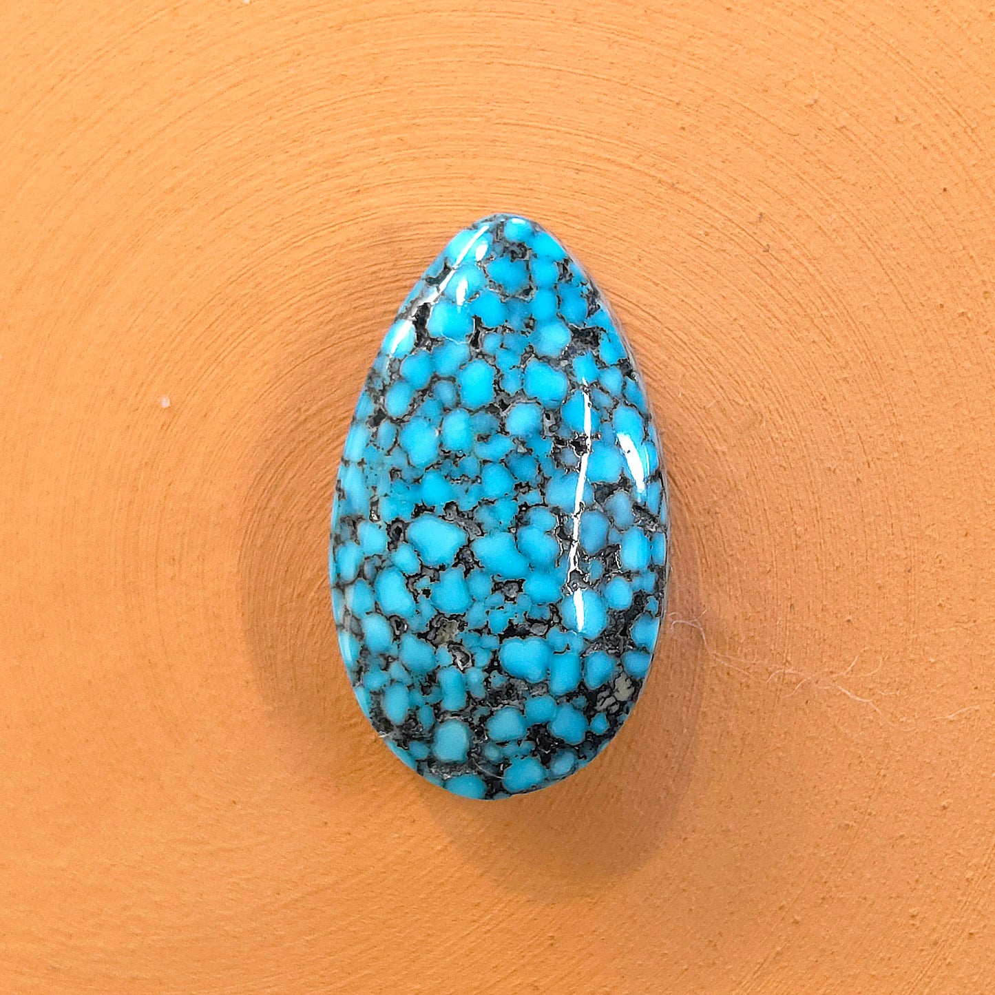 Natural Kingman Black Web Turquoise Pear-Shape