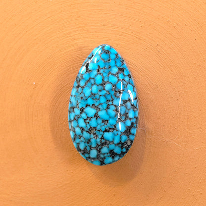 Natural Kingman Black Web Turquoise Pear-Shape