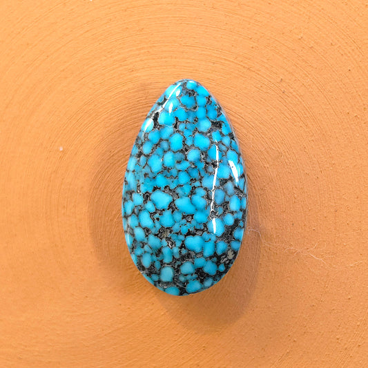 Natural Kingman Black Web Turquoise Pear-Shape