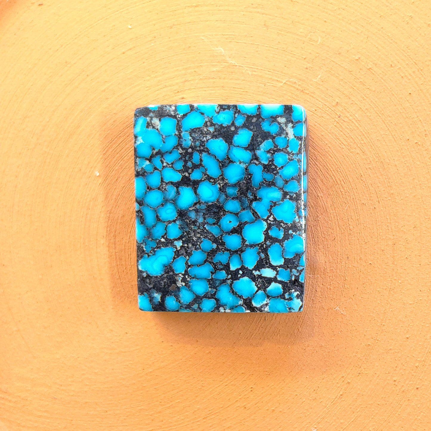Natural Kingman Black Web Turquoise Rectangular