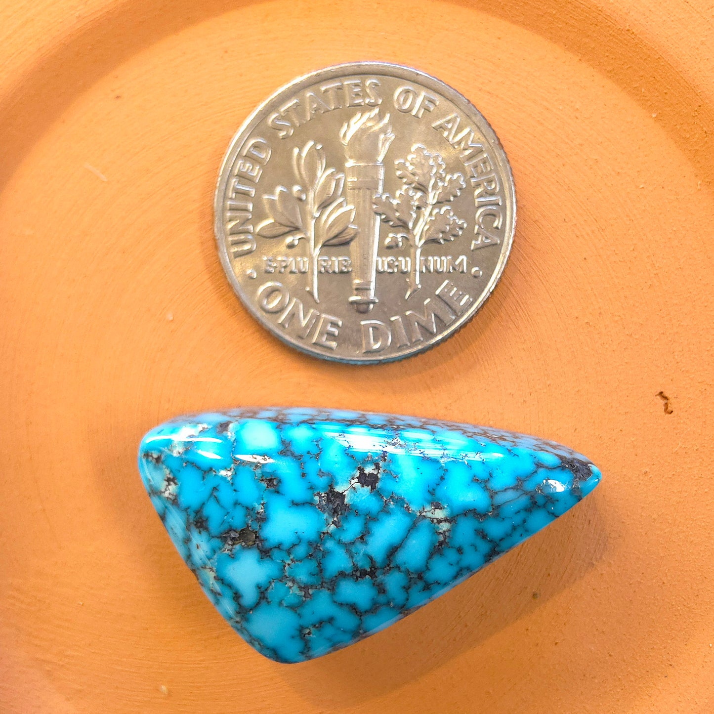 Natural Kingman Black Web Turquoise Freeform