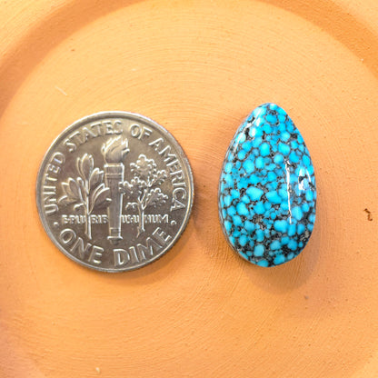 Natural Kingman Black Web Turquoise Pear-Shape