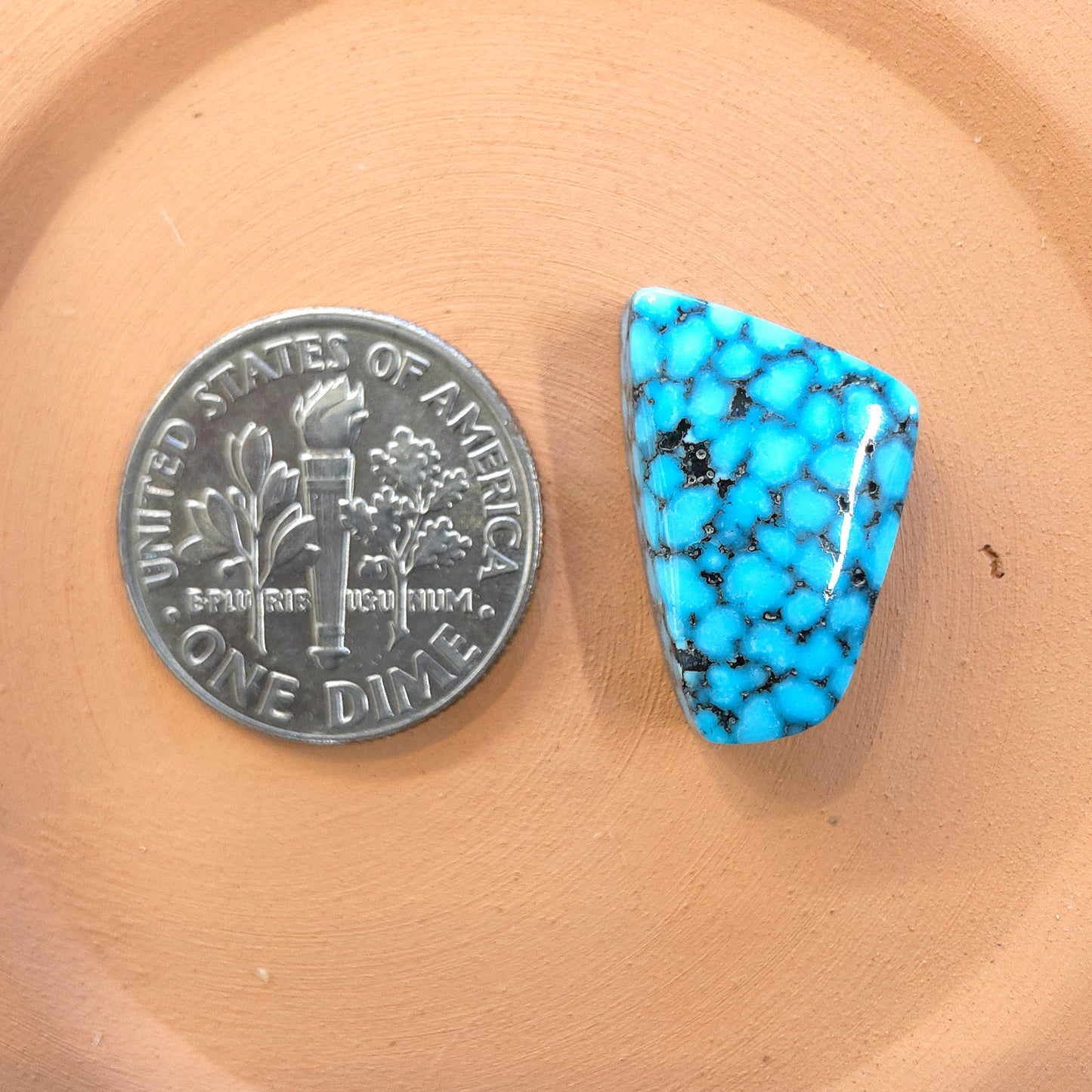 Natural Kingman Black Web Turquoise Freeform