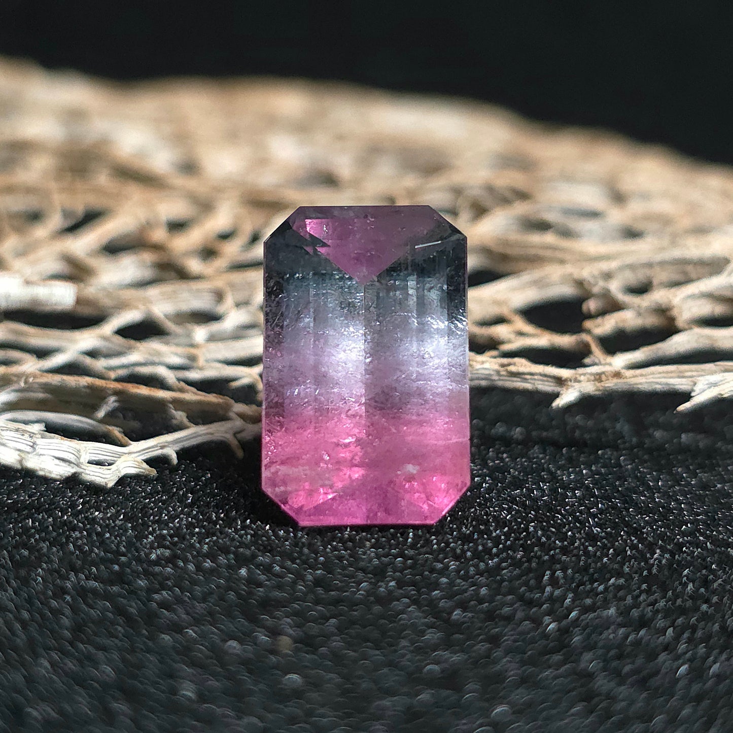 Brazilian Tourmaline (Tricolor) Rectangular Faceted Cut