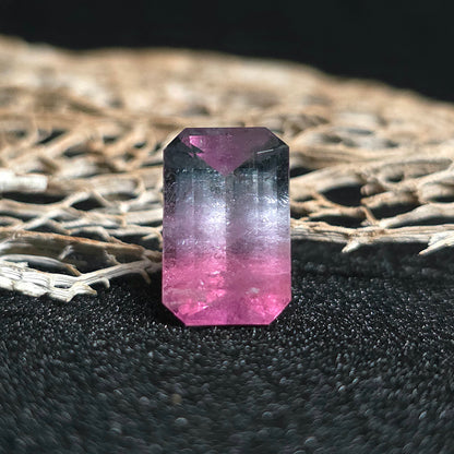 Brazilian Tourmaline (Tricolor) Rectangular Faceted Cut