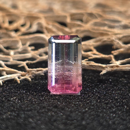 Brazilian Tourmaline (Tricolor) Rectangular Faceted Cut