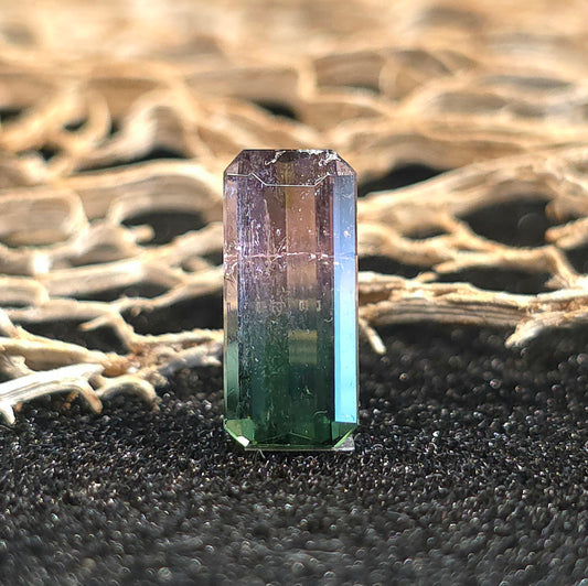Brazilian Tourmaline (Tricolor) Rectangular Faceted Cut