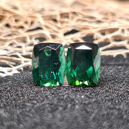 Brazilian Tourmaline (Green) Rectangular Faceted Pair