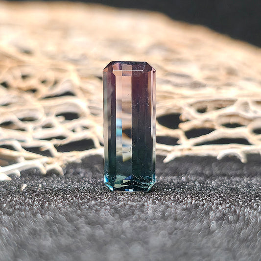 Brazilian Tourmaline (Bicolor) Rectangular Faceted Cut