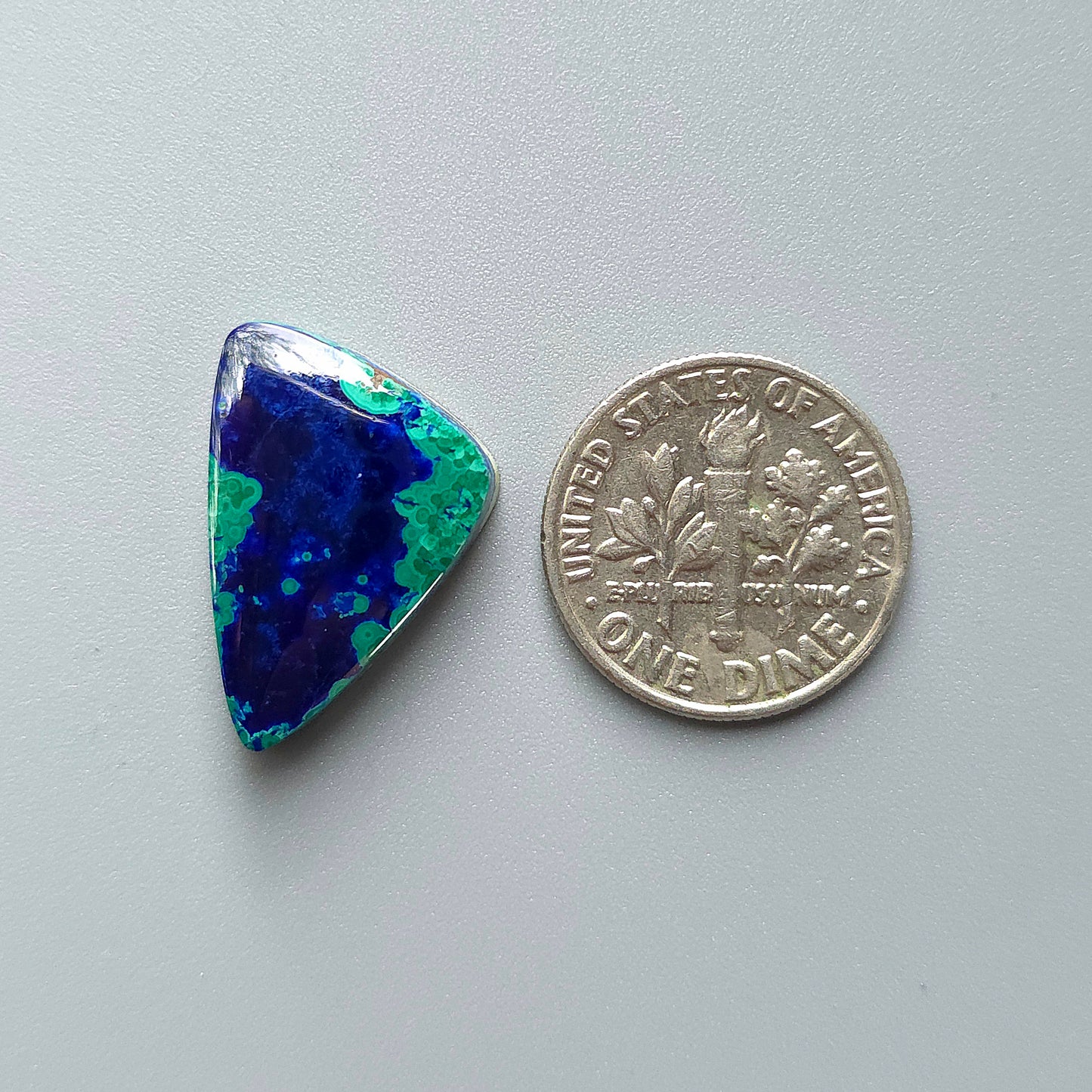 Stabilized Azurite Malachite Triangular
