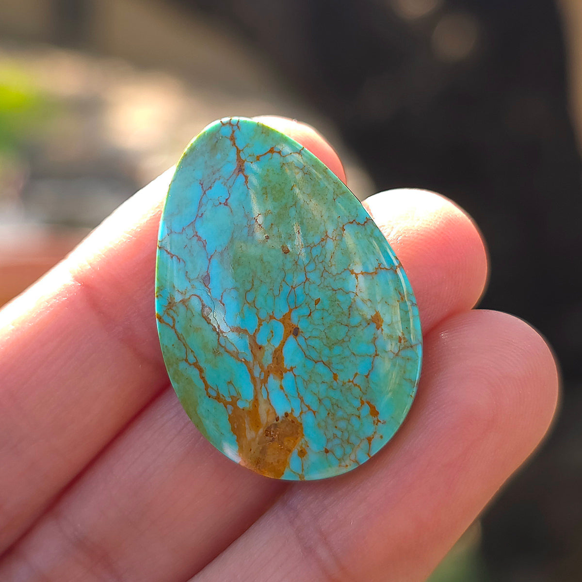 Stabilized Kingman Turquoise Pear-Shaped
