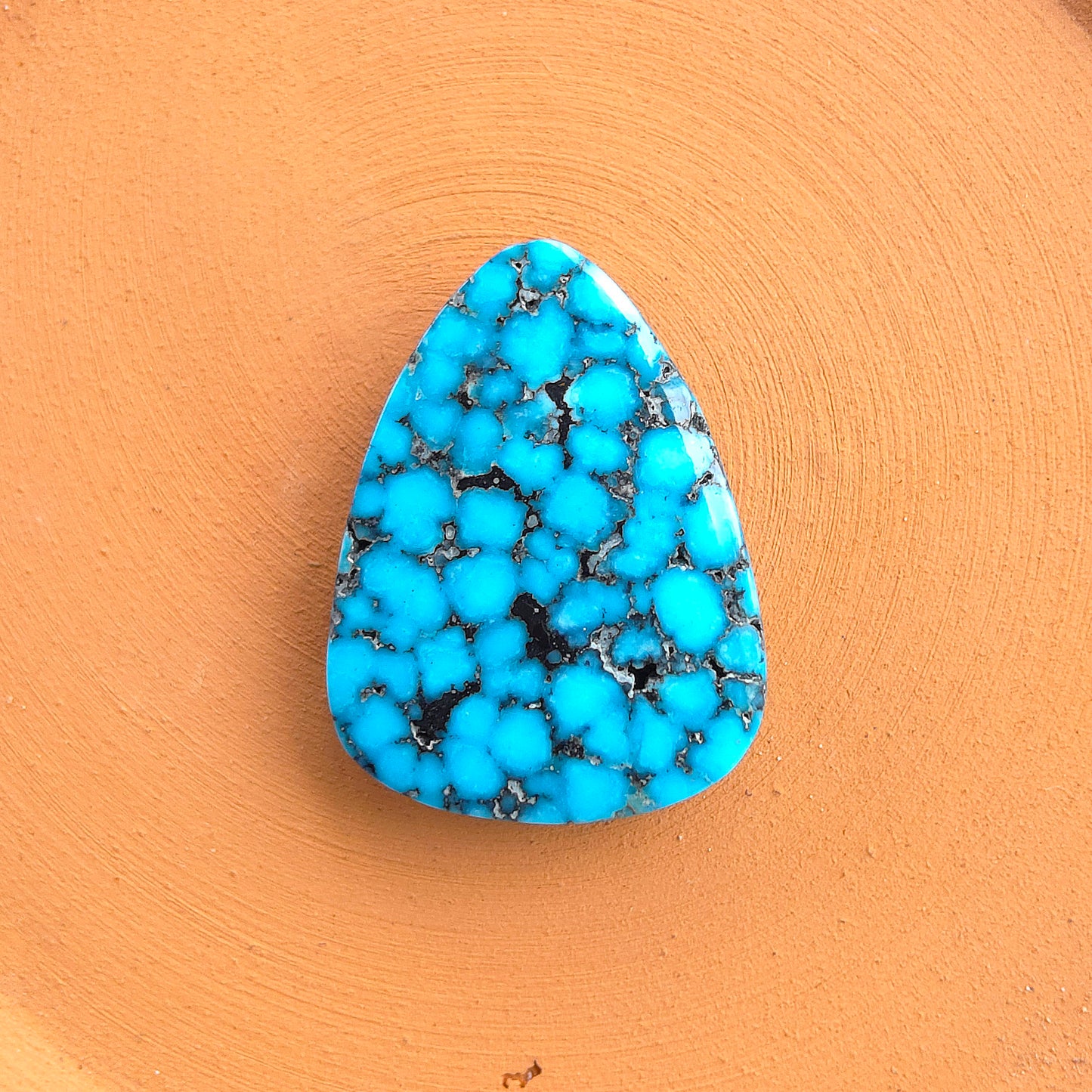 Natural Kingman Black Web Turquoise Freeform