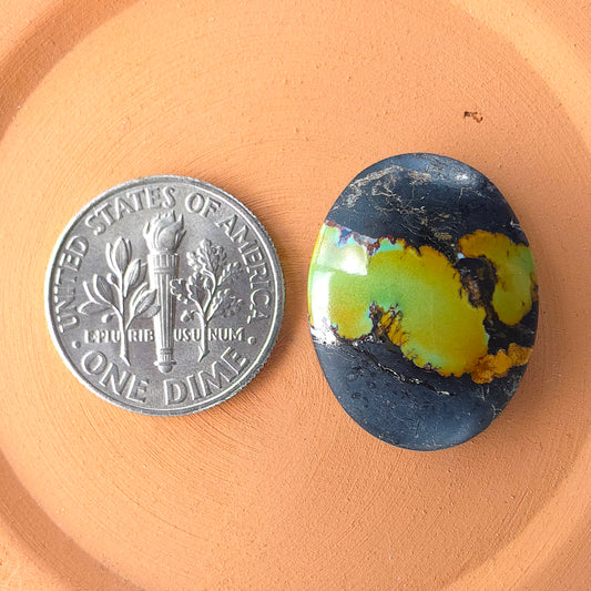 Natural Blackjack Turquoise Oval