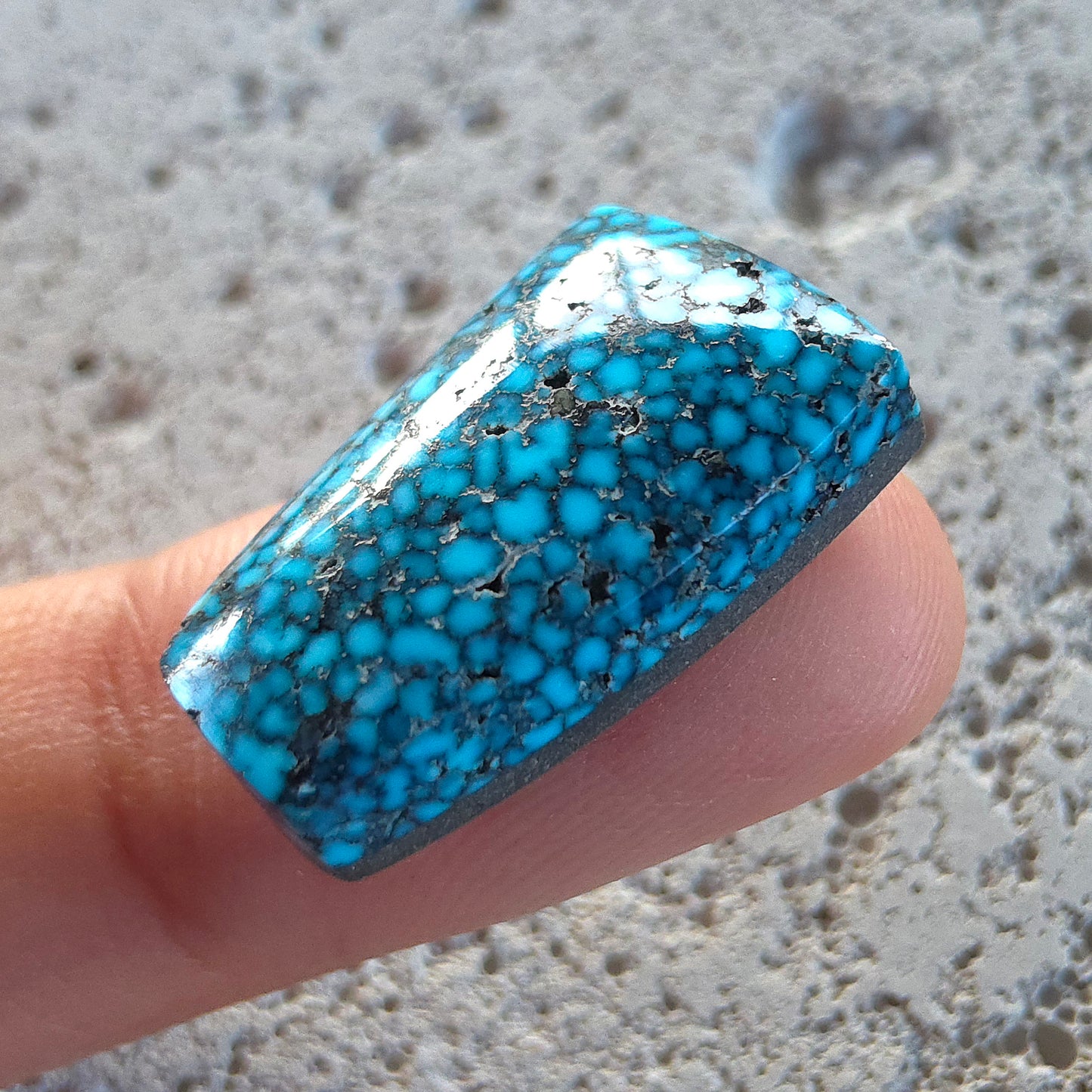 Natural Kingman Black Web Turquoise Freeform