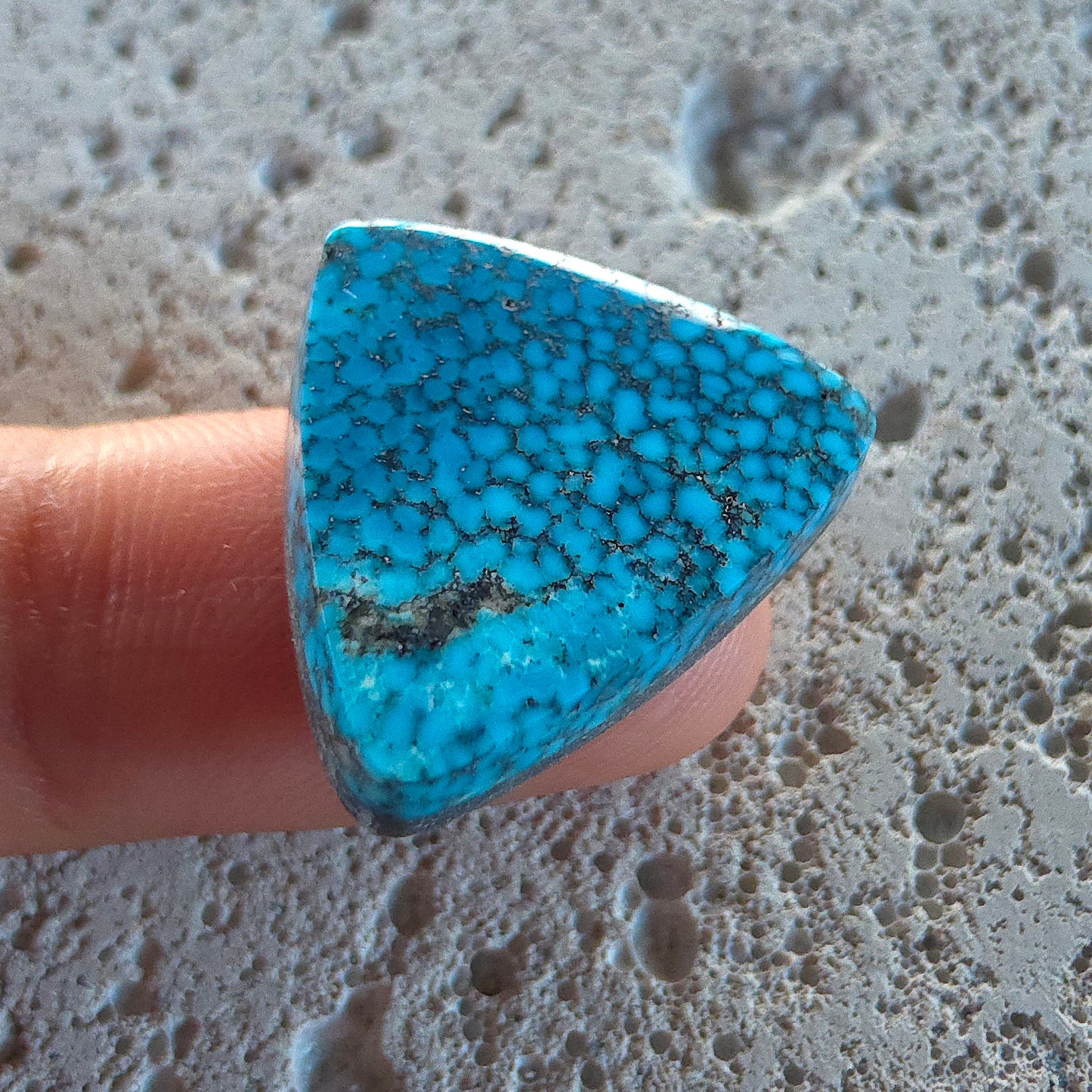 Natural Kingman Black Web Turquoise Triangular