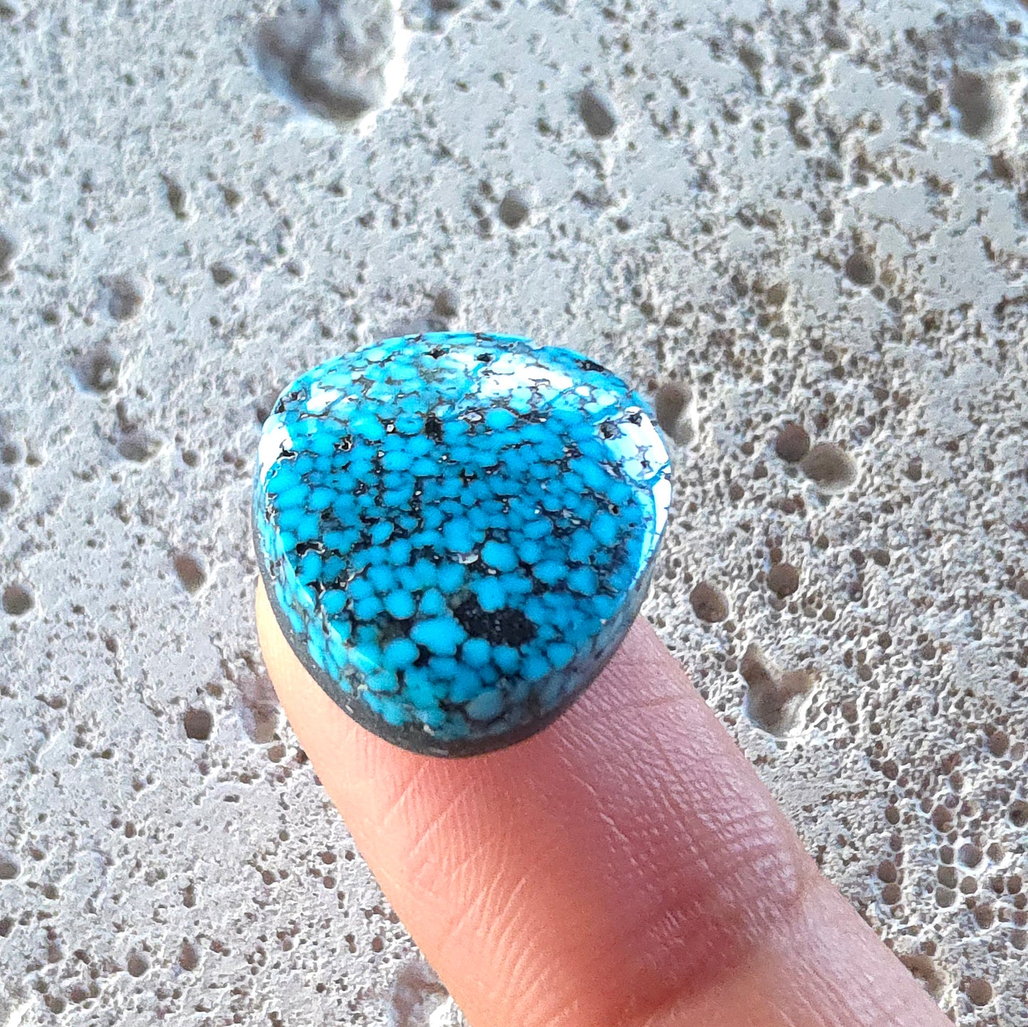 Natural Kingman Black Web Turquoise Freeform