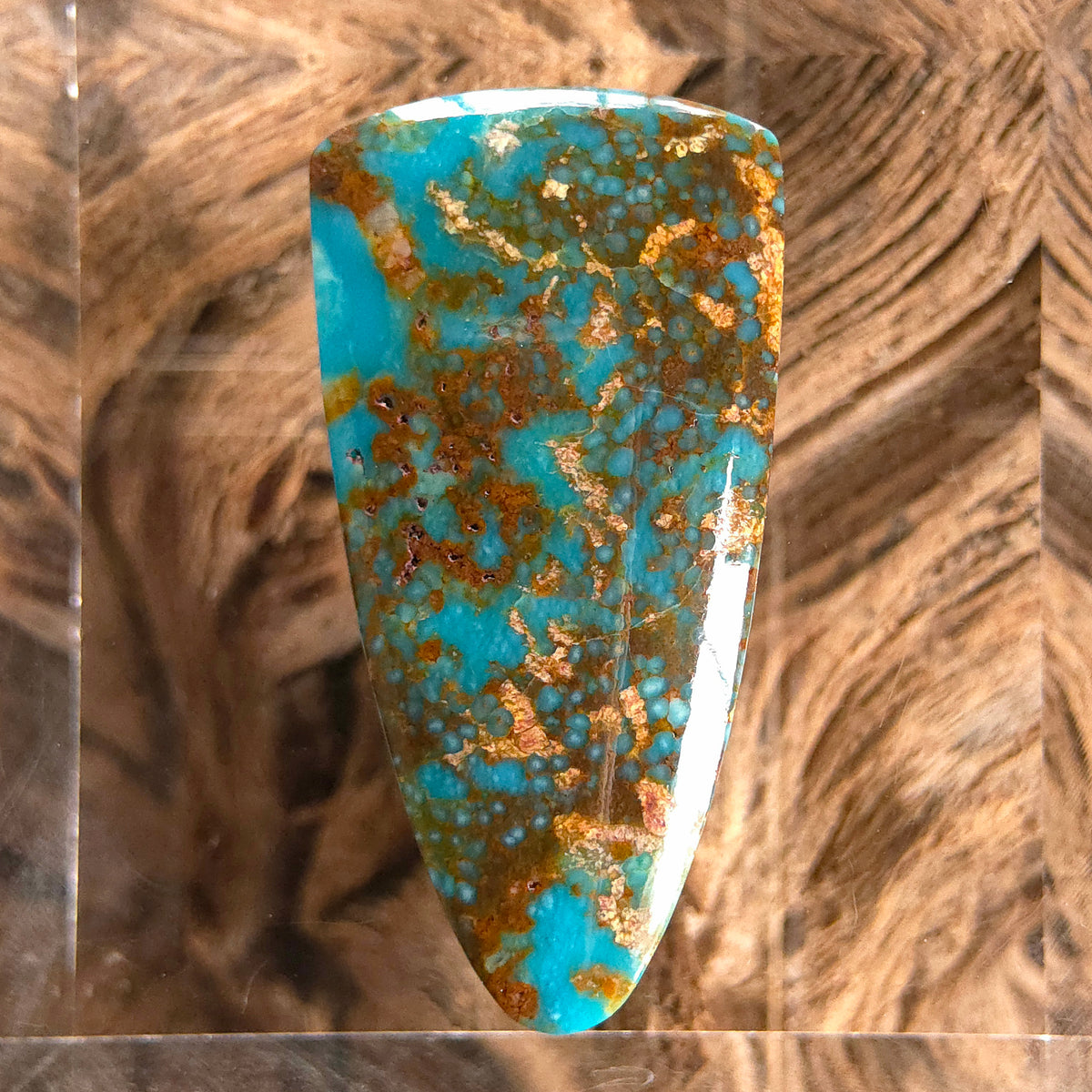 Stabilized Kingman Turquoise Tongue-Shaped