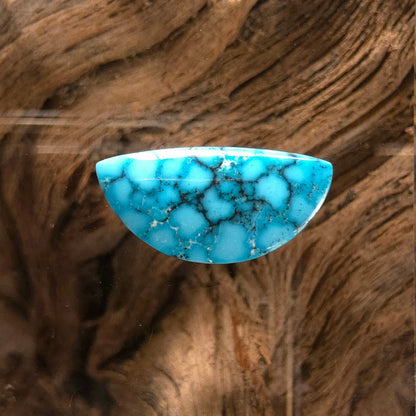 Natural Kingman Black Web Turquoise Half-moon Shaped