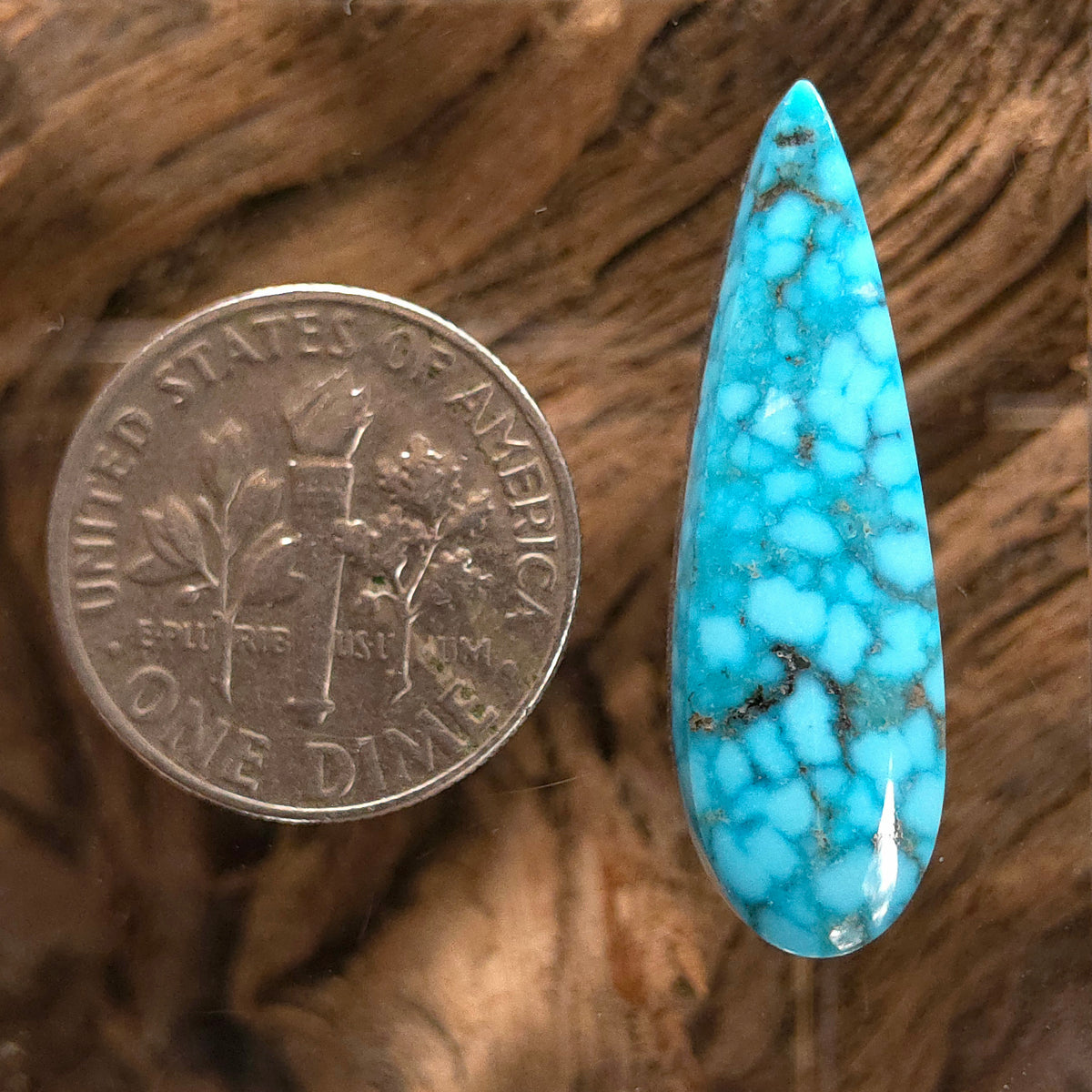 Natural Kingman Turquoise Pear-Shaped