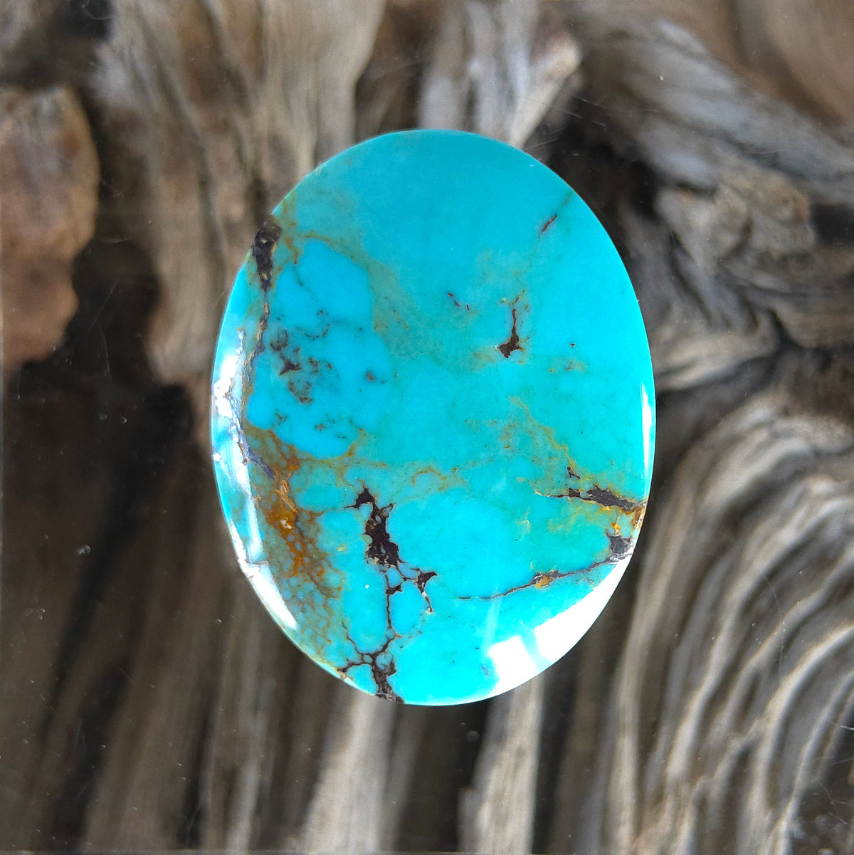 Stabilized Kingman Turquoise Oval