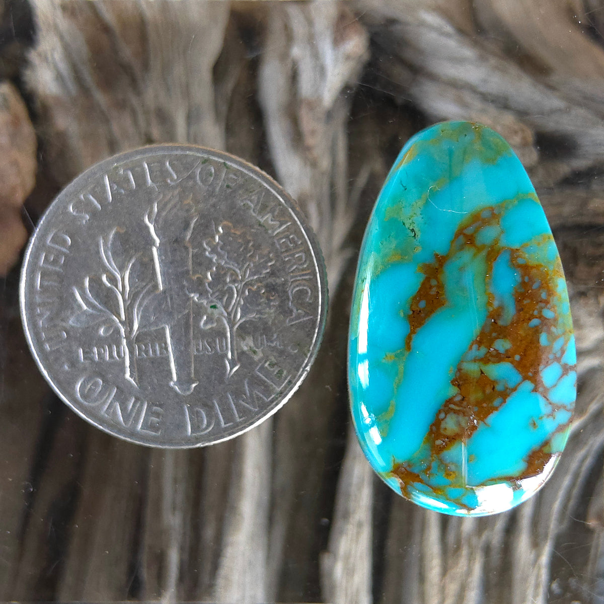 Stabilized Kingman Turquoise Pear-Shaped