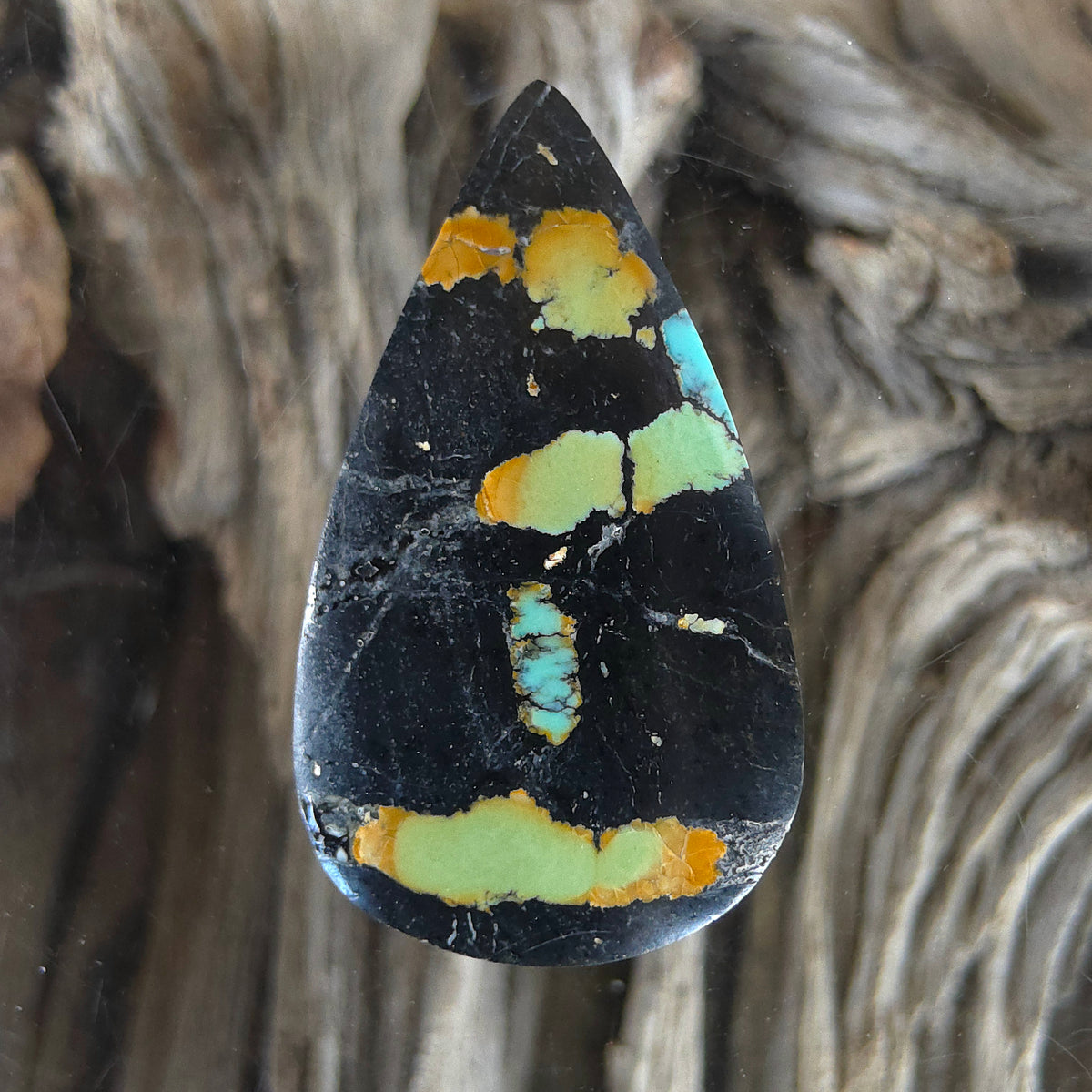Natural Blackjack Turquoise Pear-Shaped